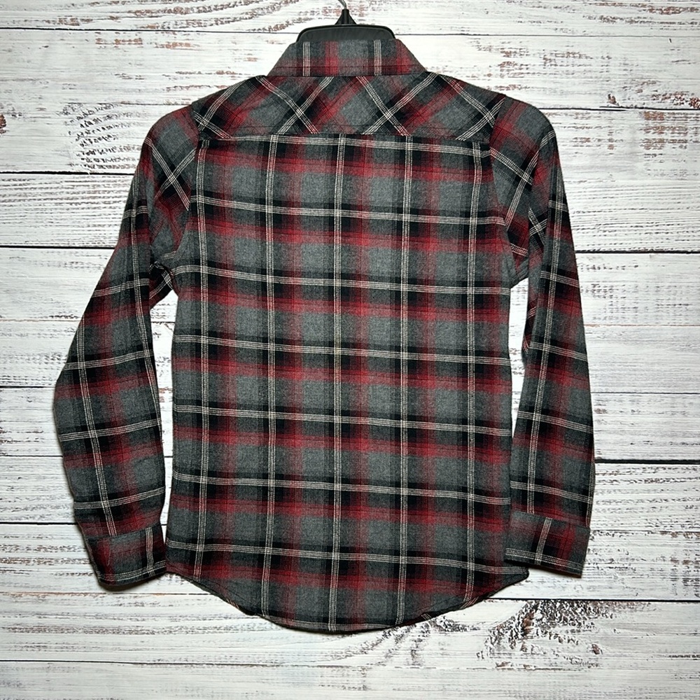 First Wave Dillards Charcoal Flannel Button Up Boys Size 10/12 NWT - Picture 9 of 15